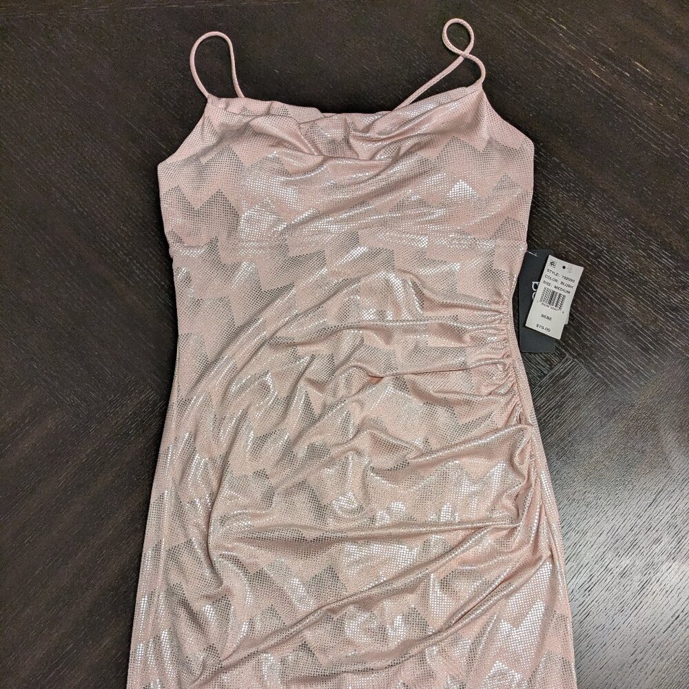bebe Soft Pink & Silver Dress NWT - Size M